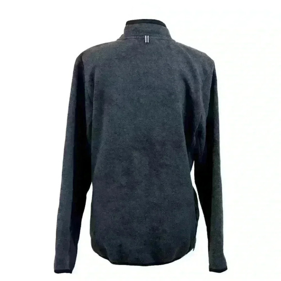 Reebok Gray Fleece Half Zip Mock Neck Sweatshirt Zip Pockets Size Large - Picture 3 of 8